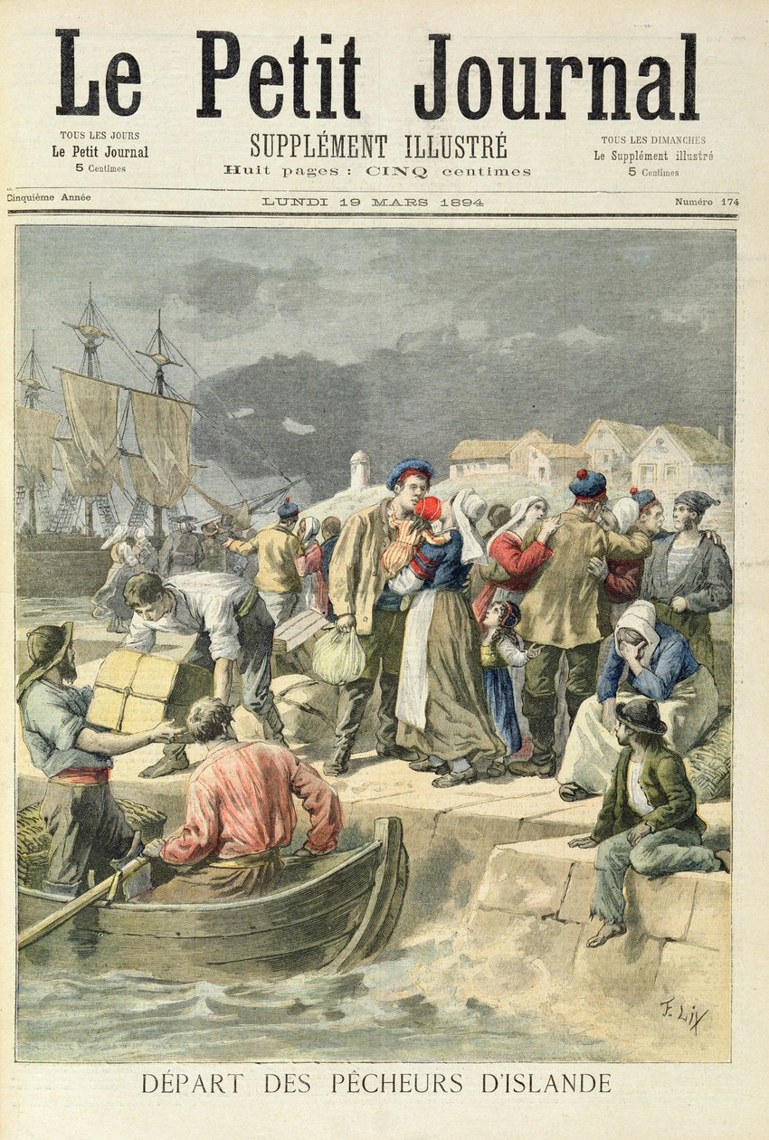 Partida de los pescadores islandeses, ilustración de 
