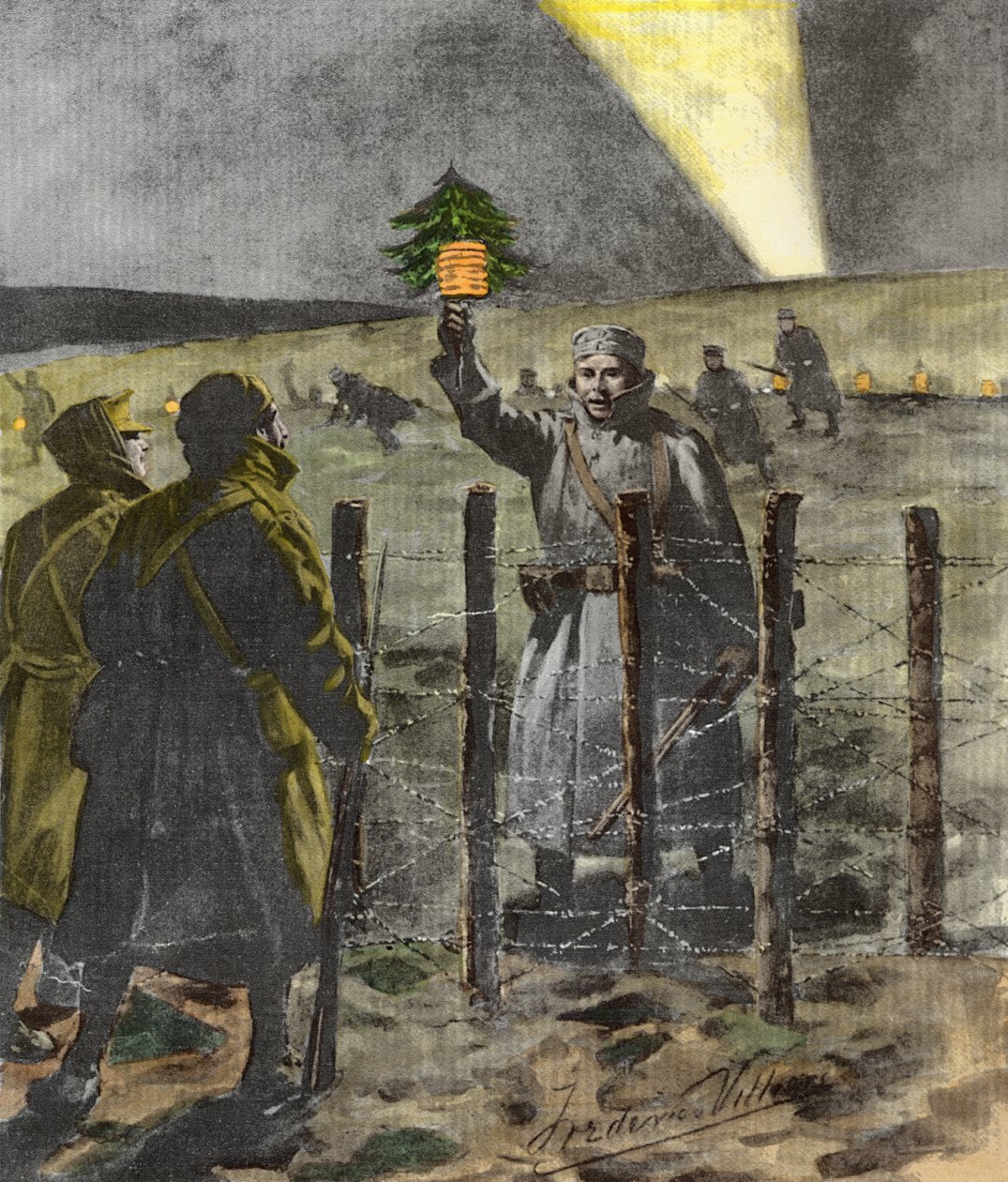 La Tregua del Día de Navidad de 1914, publicada en 1915 de Frederic Villiers