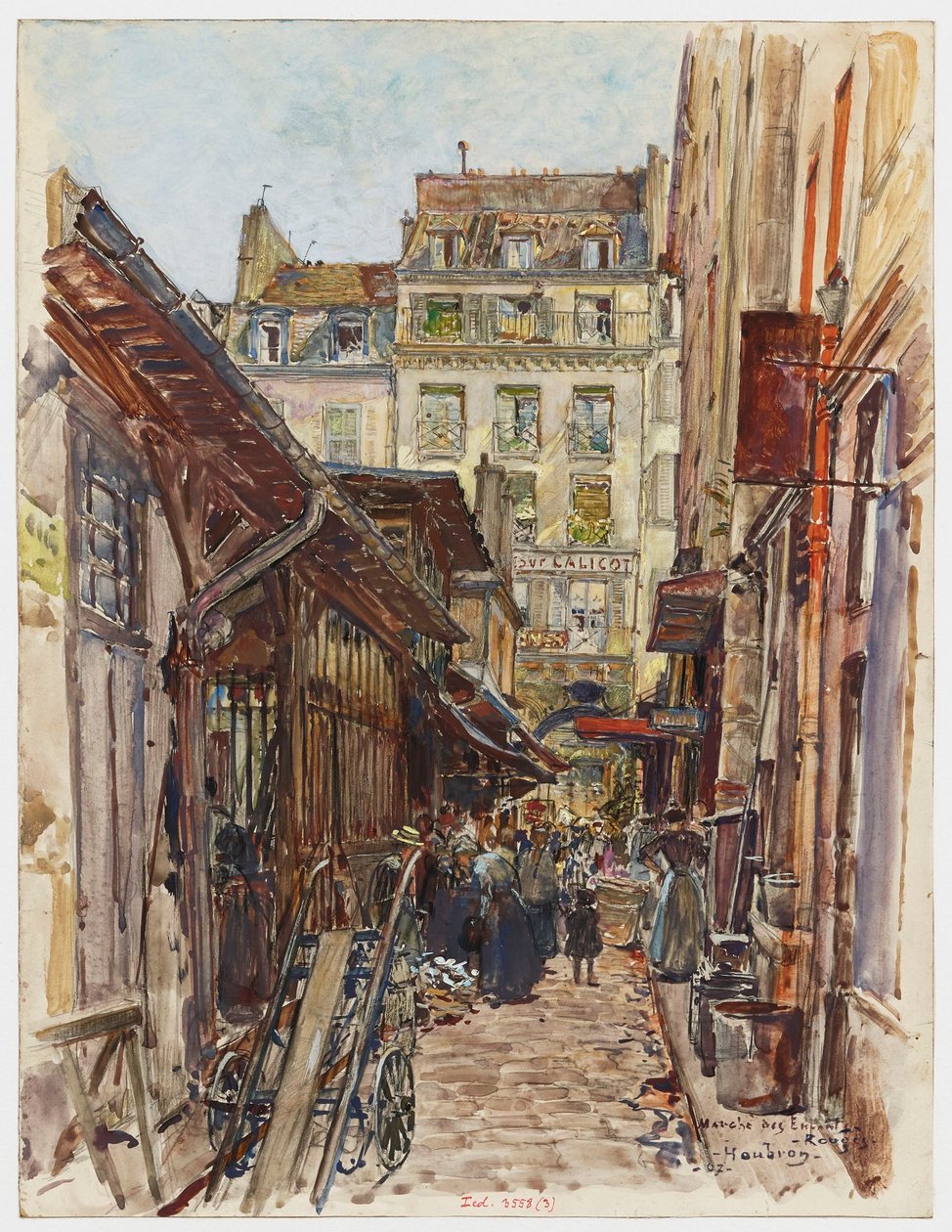 Interior del Mercado de los Niños Rojos de Frederic Anatole Houbron