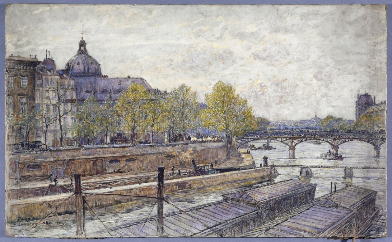 Quai Conti y Puente de las Artes de Frederic Anatole Houbron