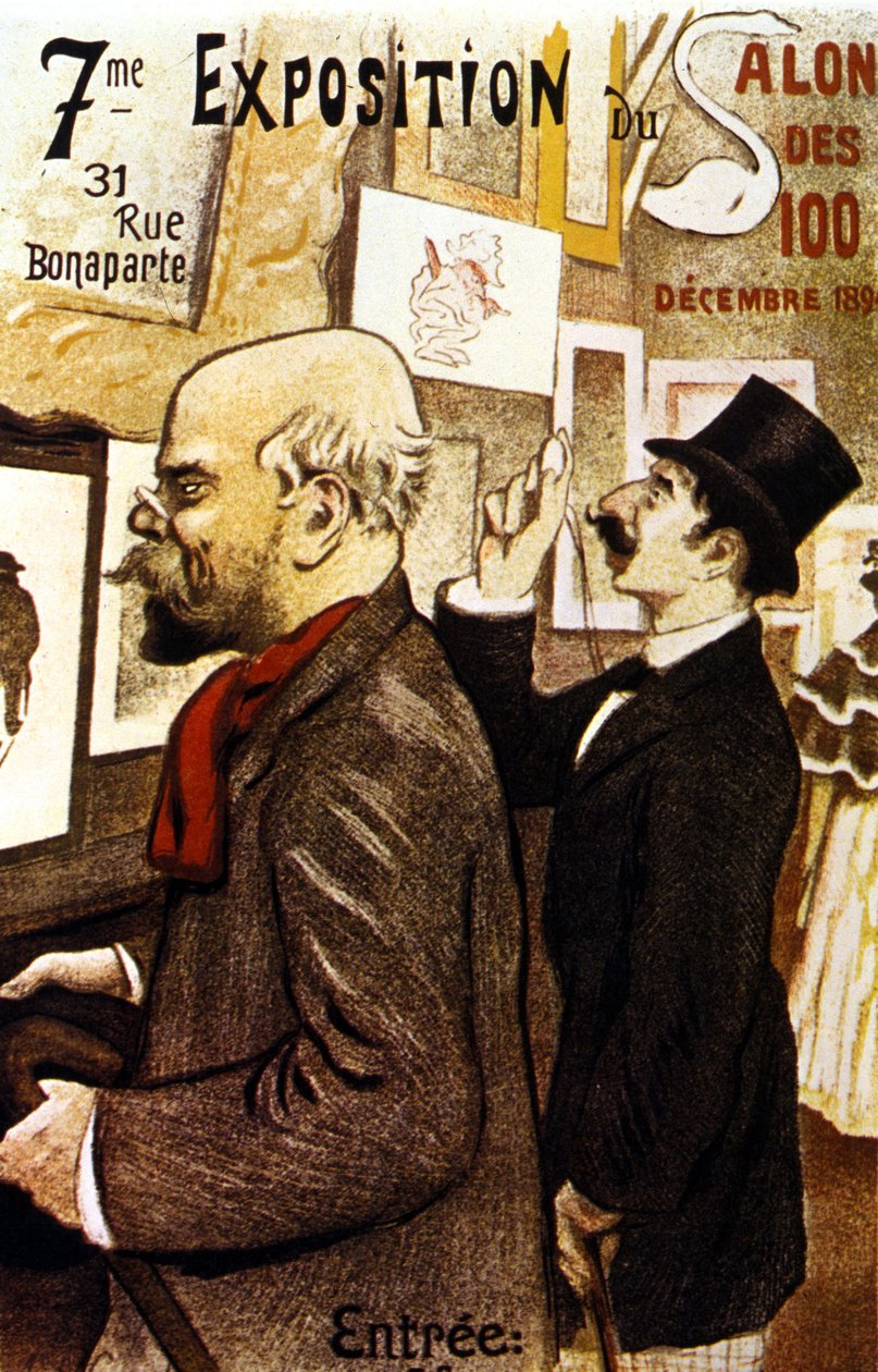 Cartel de la 7ª Exposición del Salón de los 100. Diciembre de 1894. Paul Verlaine. de Frederic Auguste Cazals