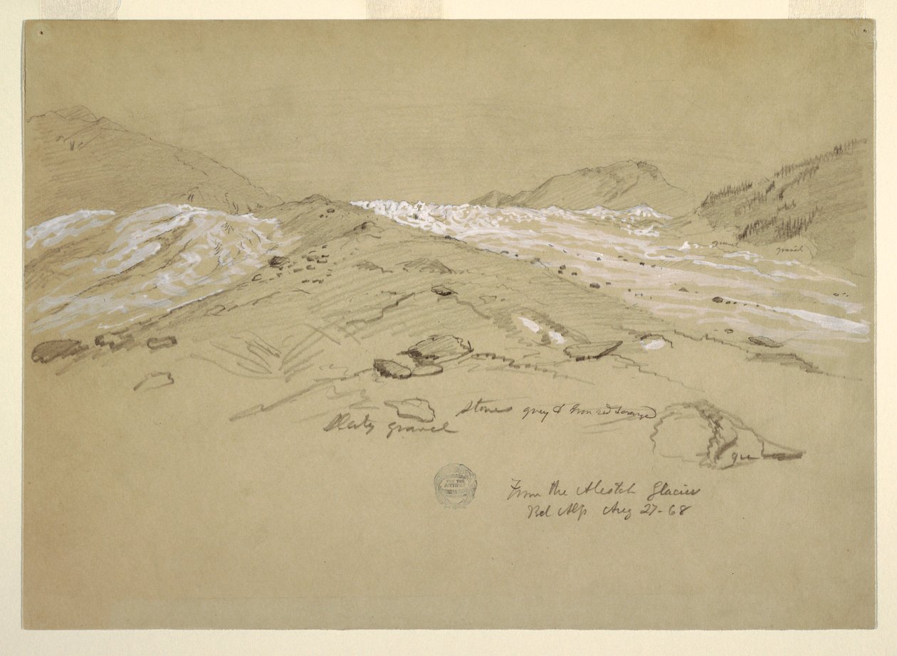 Glaciar Aletsch, Alpes Berneses, Suiza de Frederic Edwin Church