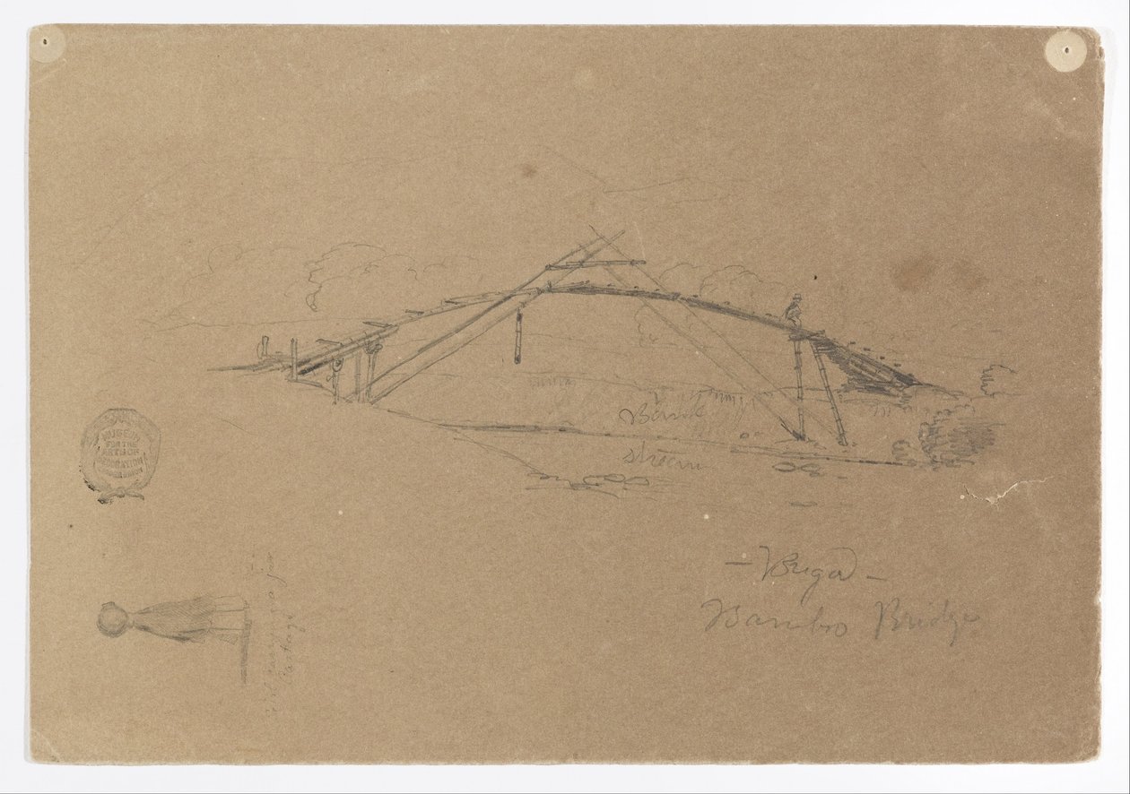 Puente de bambú en Buga, Colombia y Niña cargando un tarro, Cartago, Colombia de Frederic Edwin Church