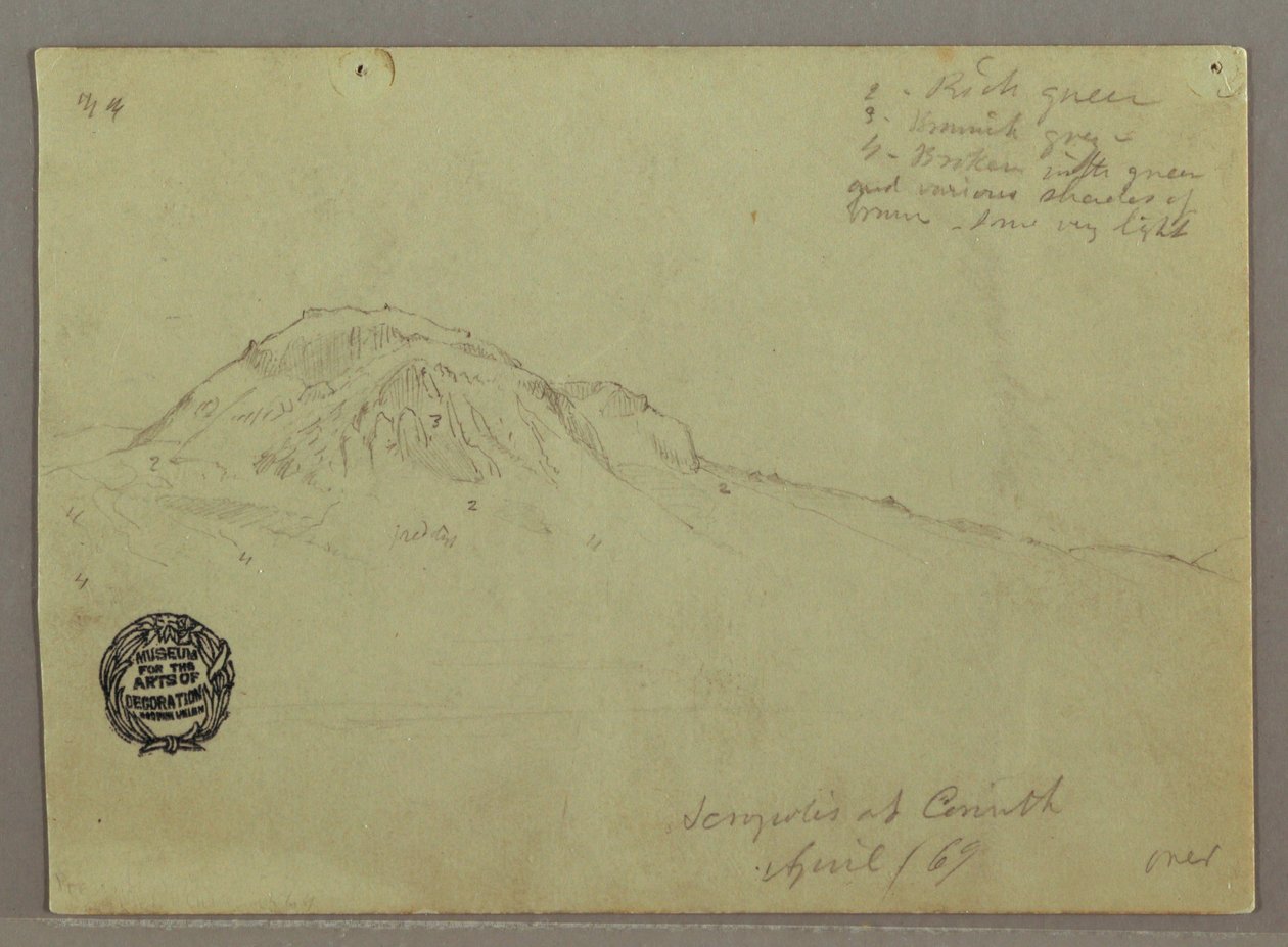 Colina desnuda, Acrópolis en Corinto, Grecia de Frederic Edwin Church