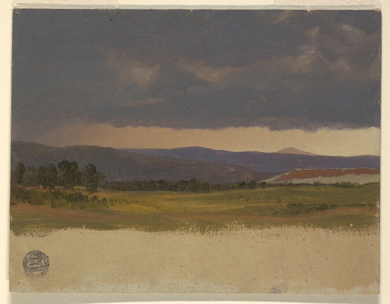 Colina azul bajo nubes bajas de Frederic Edwin Church