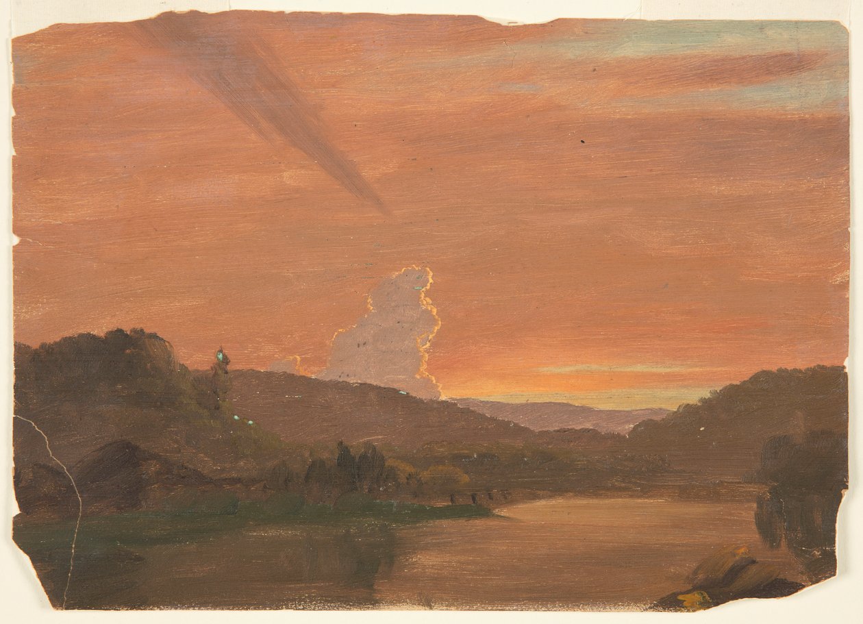 Estudio de nubes al atardecer de Frederic Edwin Church