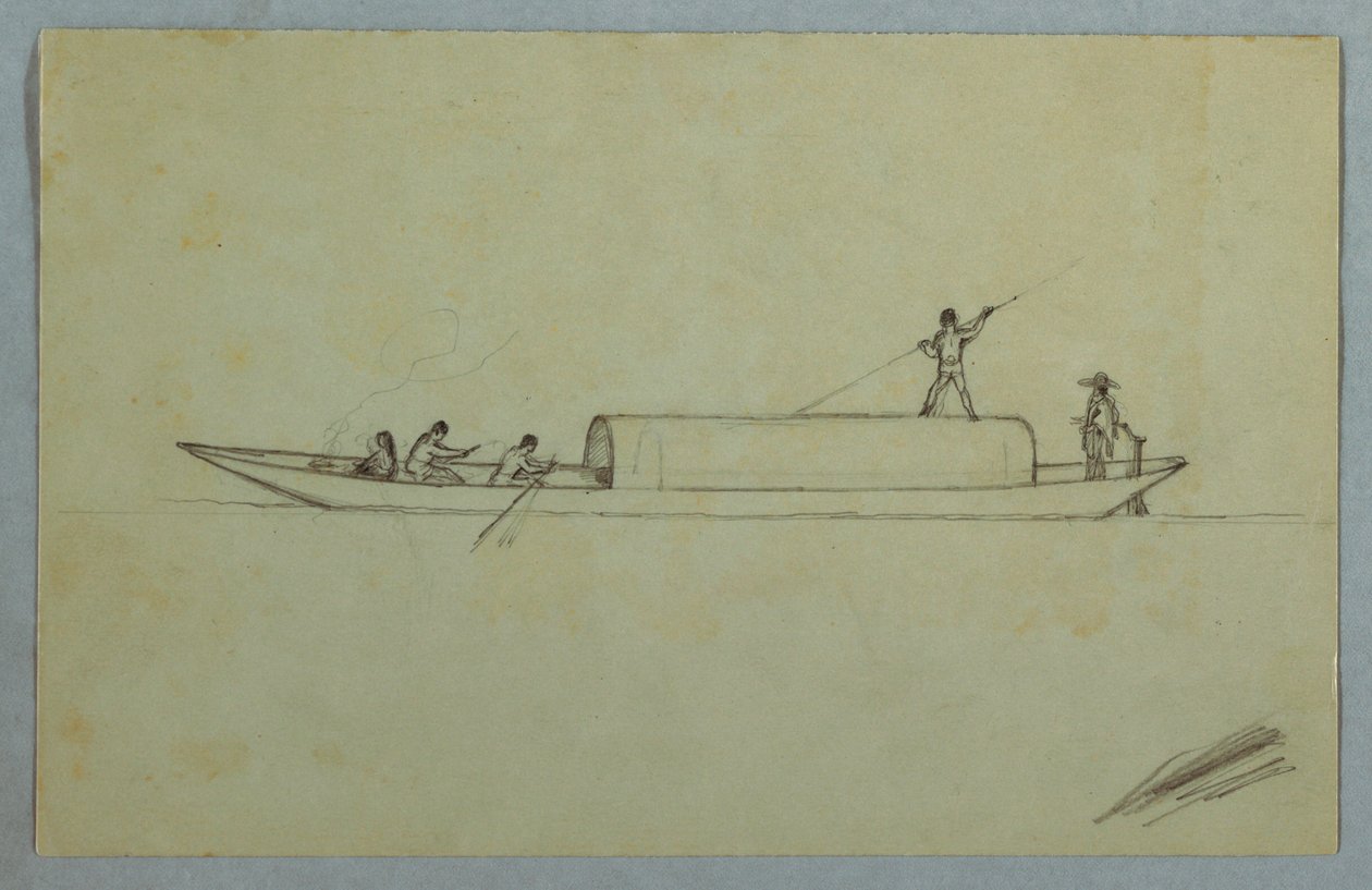 Canoa cubierta, probablemente sudamericana de Frederic Edwin Church