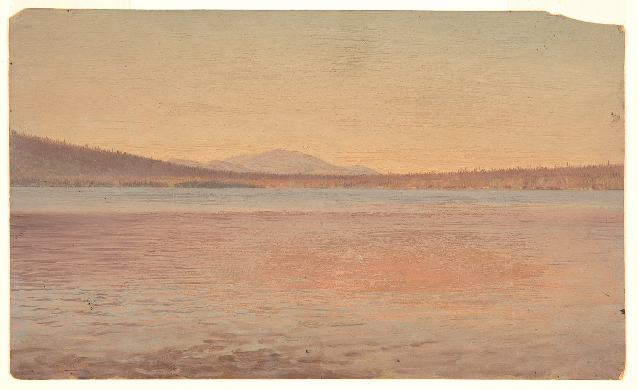 Vista distante de los montes Katahdin y Traveller desde el lago Millinocket de Frederic Edwin Church