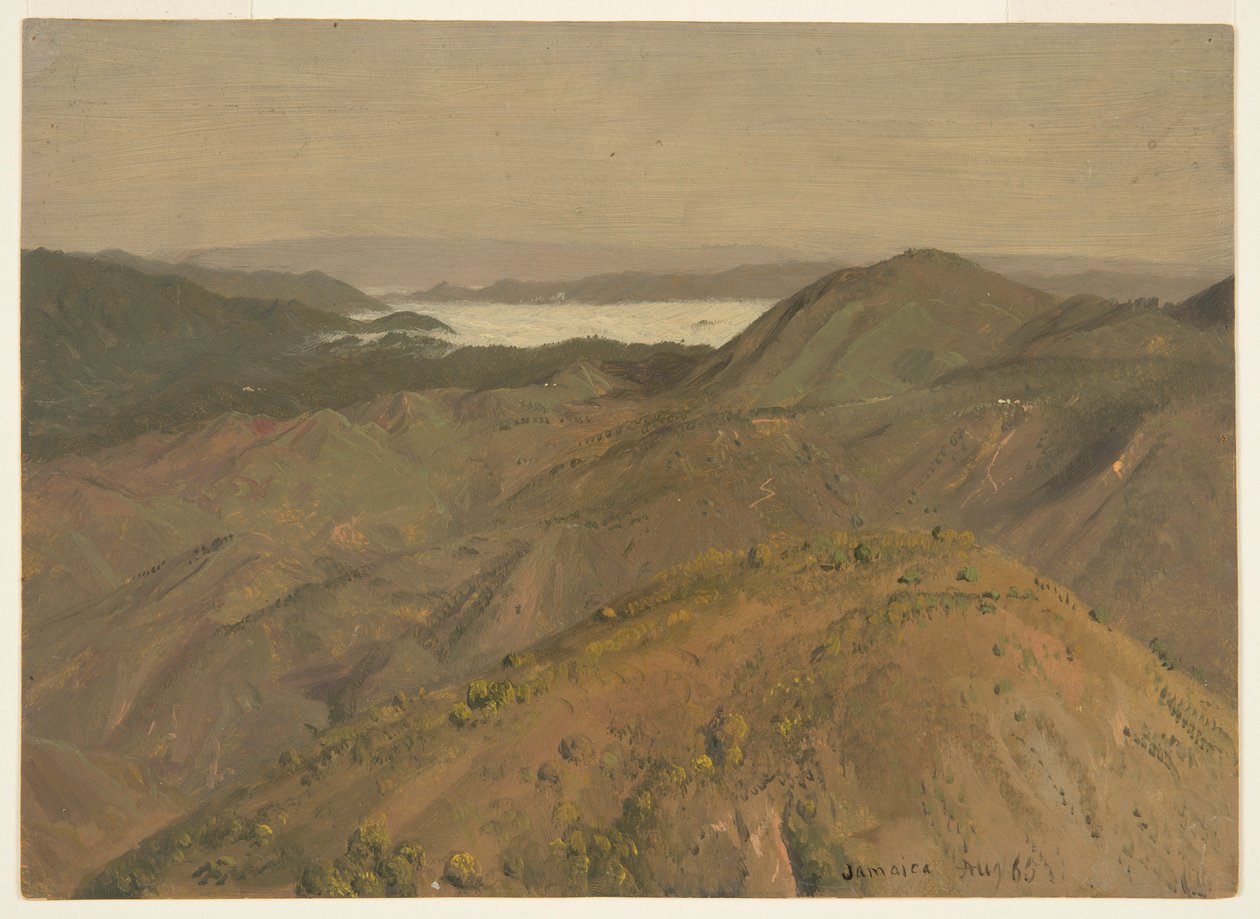 Vista Distante sobre Cimas de Colinas, Jamaica, Indias Occidentales de Frederic Edwin Church