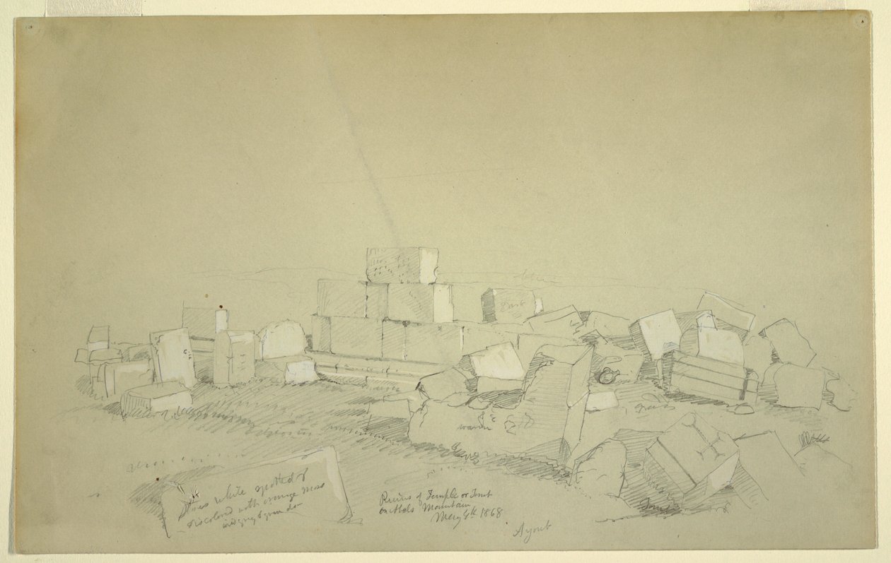 Dibujo, Tumba de Abels en la montaña sobre Suk Wadi, 4 de mayo de 1868. de Frederic Edwin Church