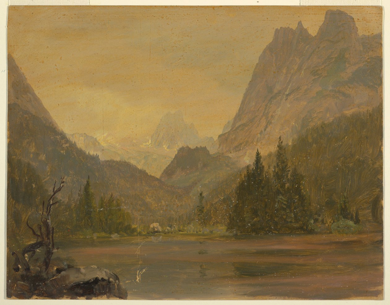 Dibujo, Lago alpino, Baviera o Suiza, 1868 de Frederic Edwin Church