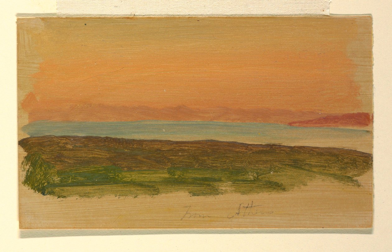 Dibujo, Atenas, vista desde el mar, abril de 1869 de Frederic Edwin Church