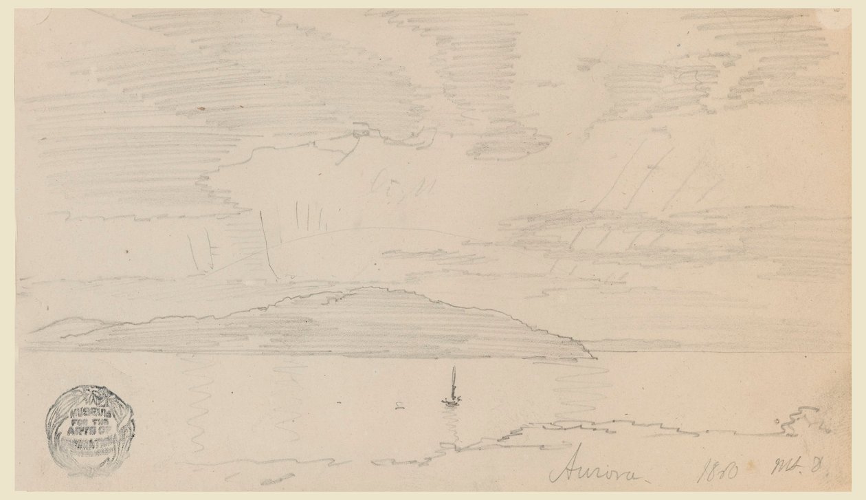Dibujo, Aurora, Mount Desert Island, septiembre de 1860 de Frederic Edwin Church