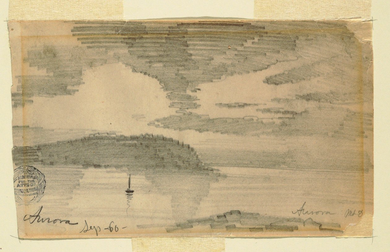 Dibujo, "Aurora", Monte Desierto, 1860 de Frederic Edwin Church