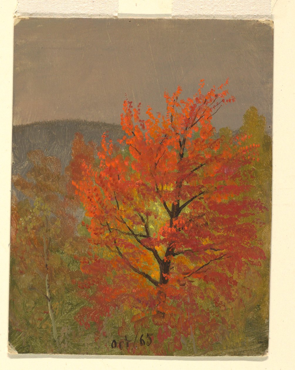Dibujo, Paisaje otoñal (Vermont), 1865-70 de Frederic Edwin Church