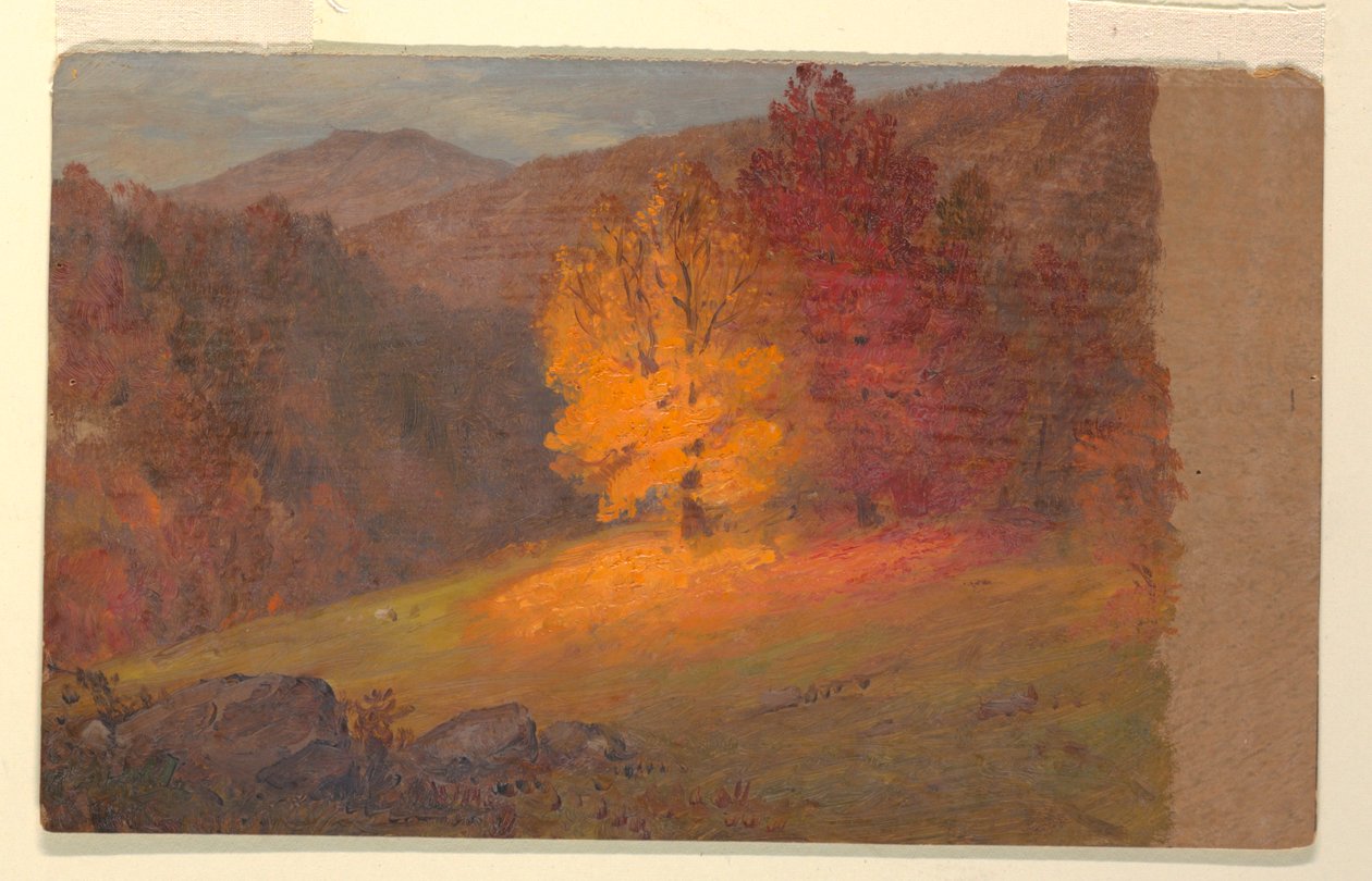 Dibujo, Paisaje de otoño, 1860-70 de Frederic Edwin Church