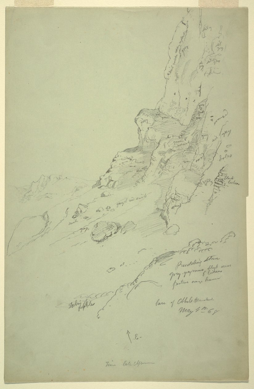 Dibujo, Base de la colina al oeste de Suk Wadi, Barada, 4 de mayo de 1868. de Frederic Edwin Church