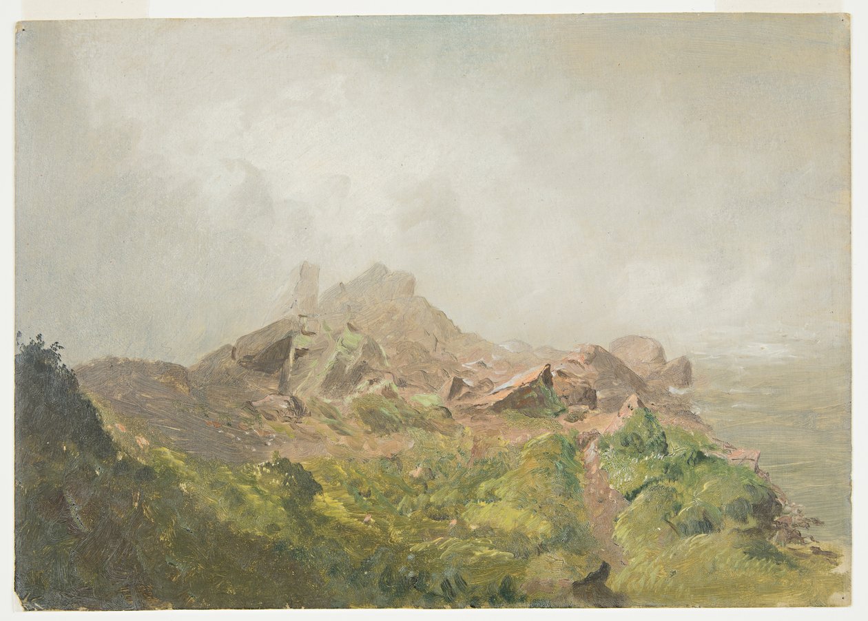 Dibujo, Base de la catarata americana, Niágara, 1856-58 de Frederic Edwin Church