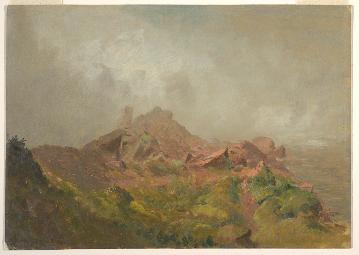 Dibujo, Base de la catarata americana, Niágara, 1856-58 de Frederic Edwin Church