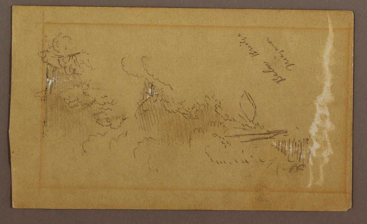 Dibujo, Bajo el puente, río Niágara, Nueva York, posiblemente 1858 de Frederic Edwin Church
