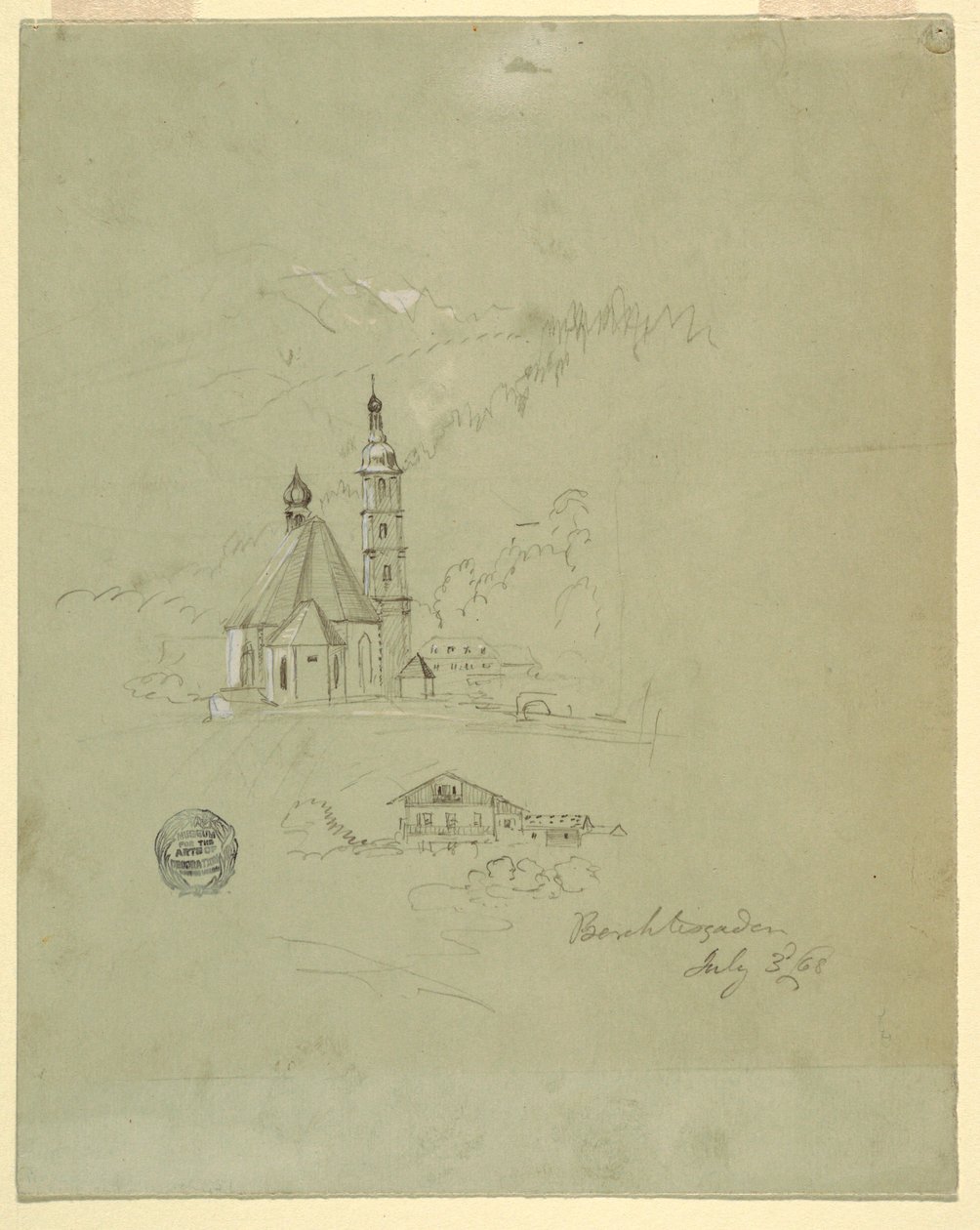 Dibujo, Berchtesgaden, Baviera, 3 de julio de 1868 de Frederic Edwin Church