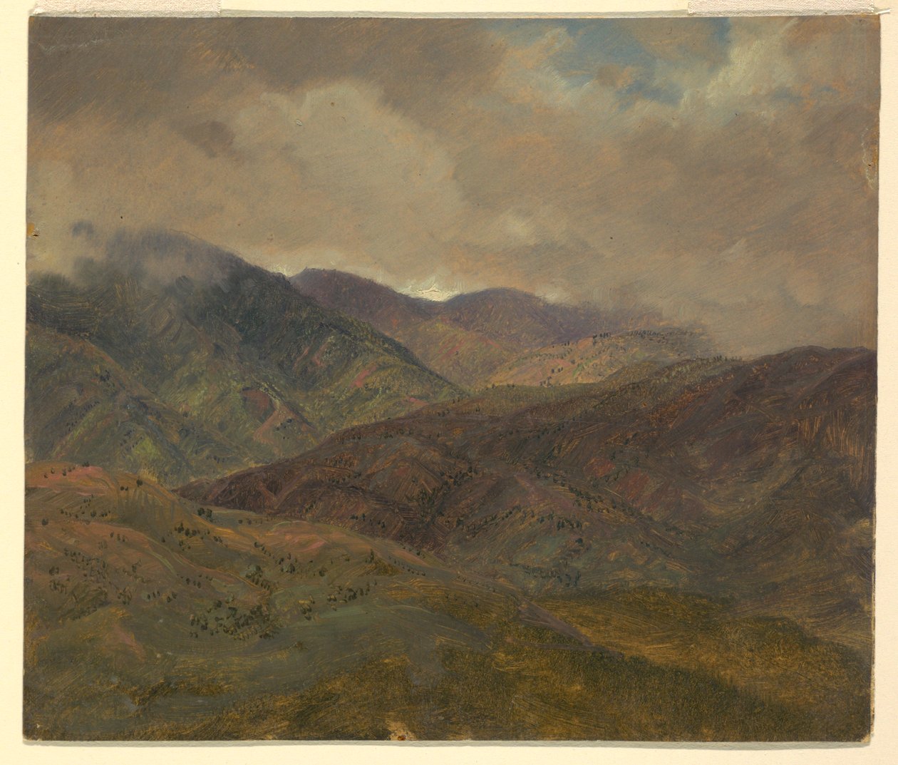 Dibujo, Colinas azules y nubes grises, Jamaica, mayo-agosto de 1865 de Frederic Edwin Church