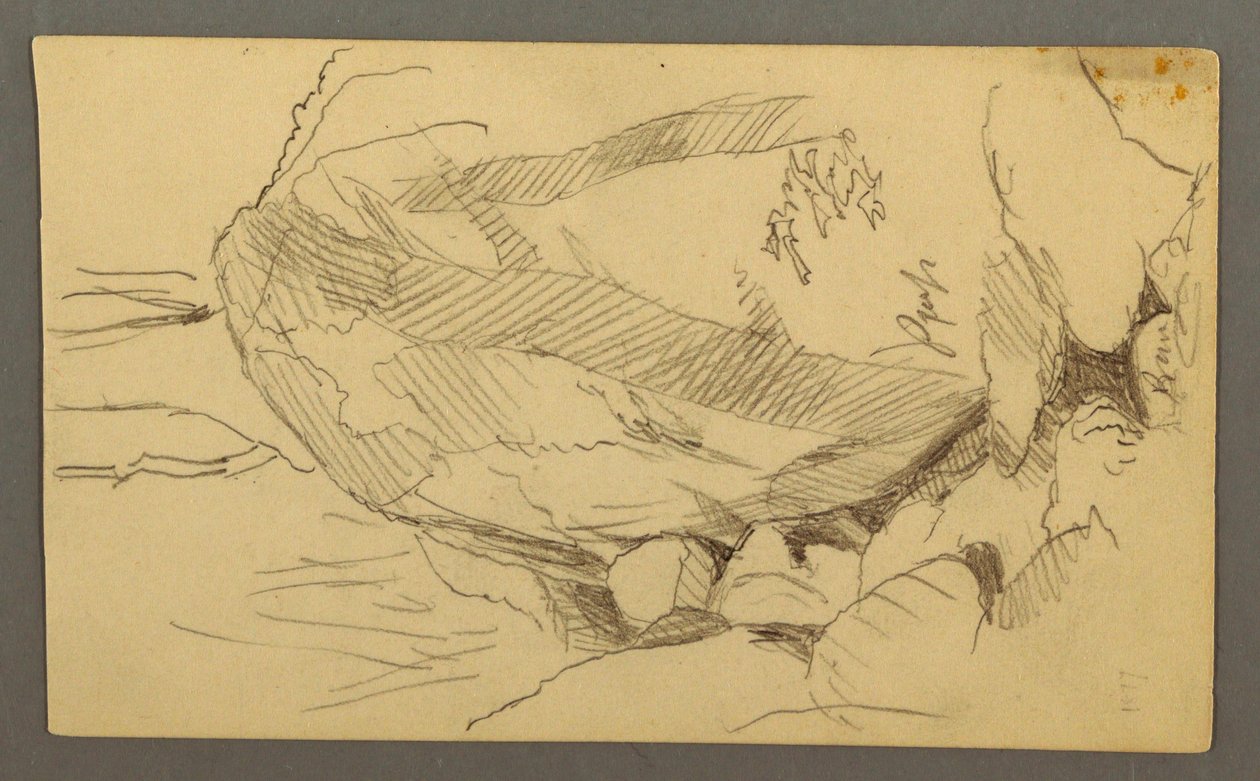Dibujo, Roca y rocas, posiblemente 1877 de Frederic Edwin Church