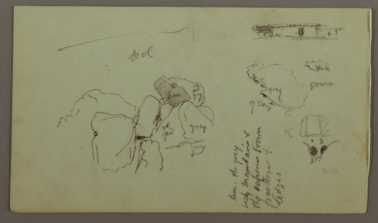 Dibujo, peñascos, casa, abril de 1868 de Frederic Edwin Church