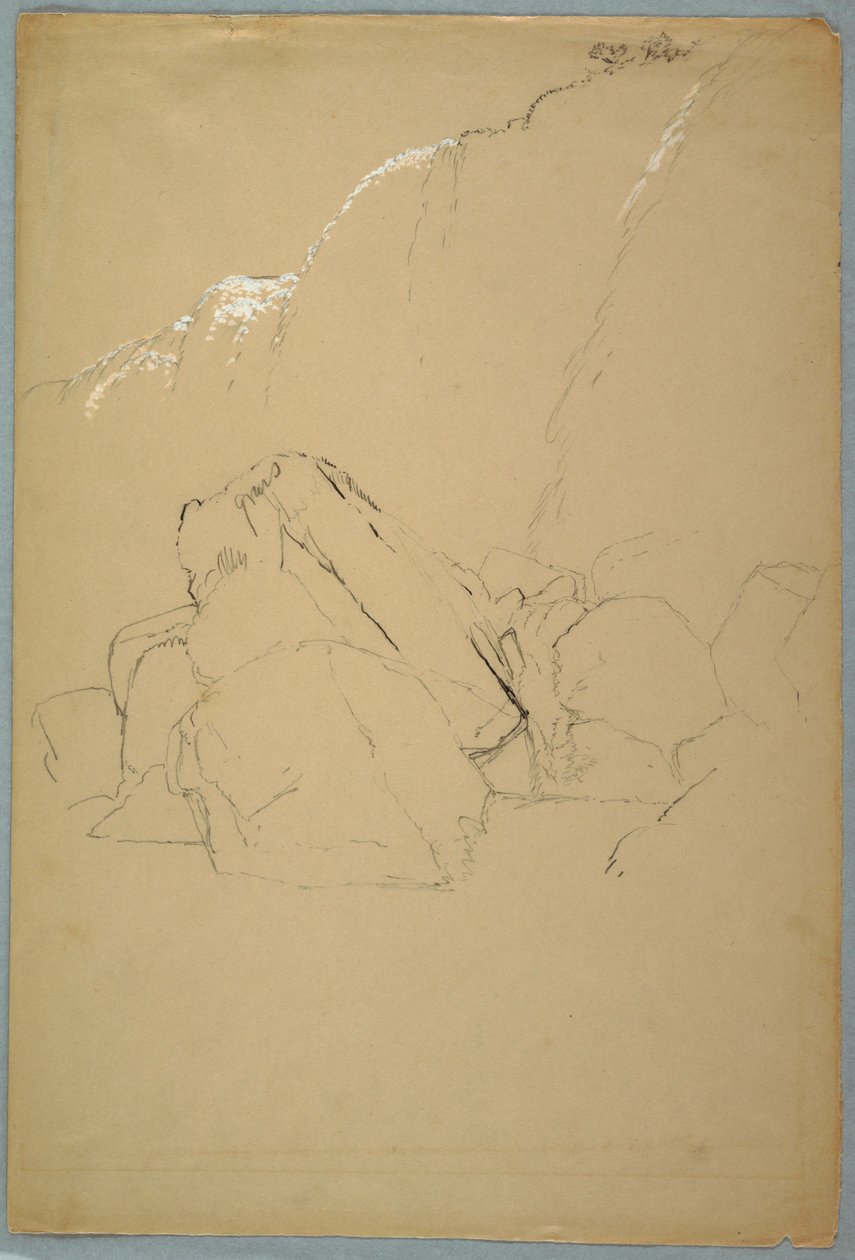 Dibujo, Cantos rodados, el Banco Canadiense, 1858 de Frederic Edwin Church
