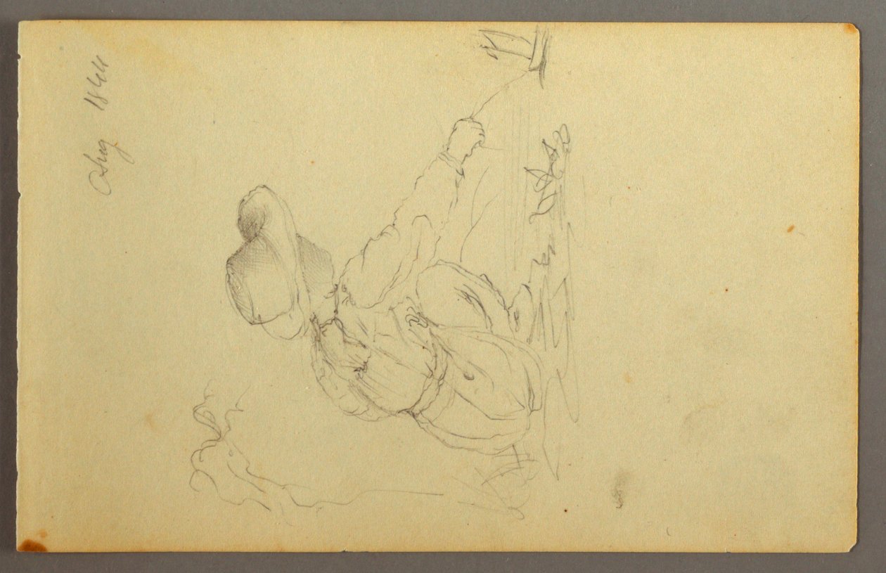 Dibujo, Niño tirando de velero, 1844 de Frederic Edwin Church