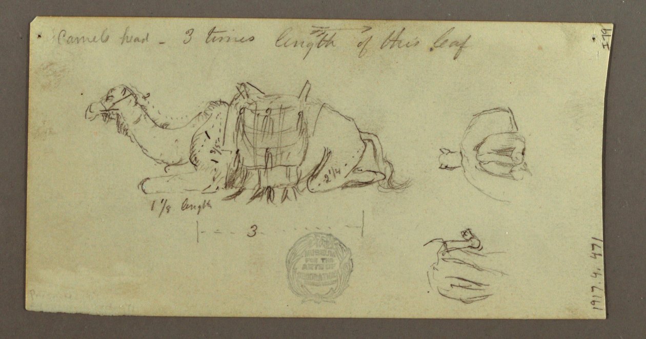 Dibujo, Estudios sobre camellos, 2 de marzo de 1868 de Frederic Edwin Church