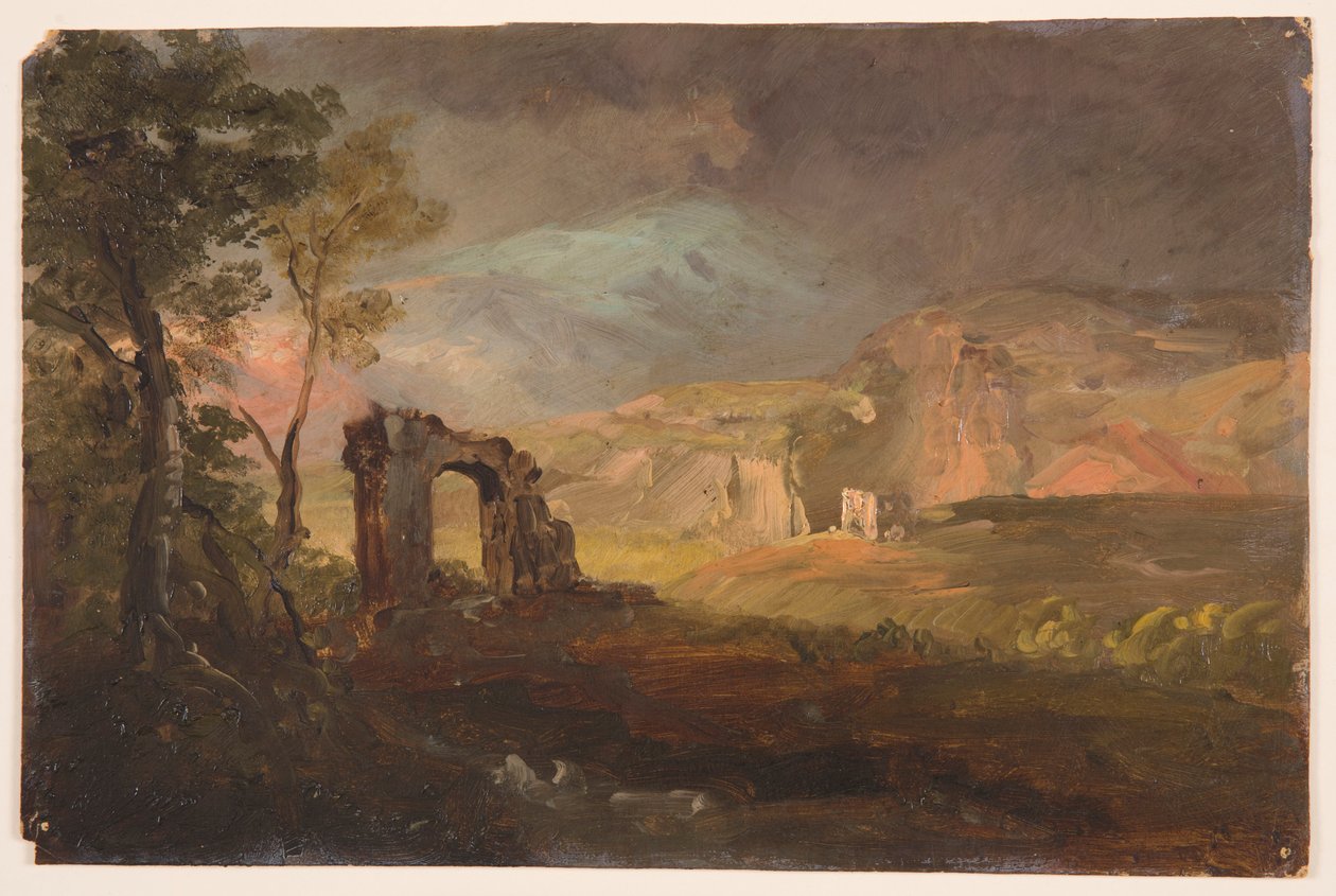Dibujo, Fantasía Campagna, probablemente 1868-69 de Frederic Edwin Church