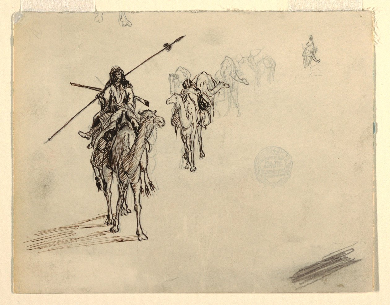 Dibujo, Caravana en marcha, febrero de 1868 de Frederic Edwin Church