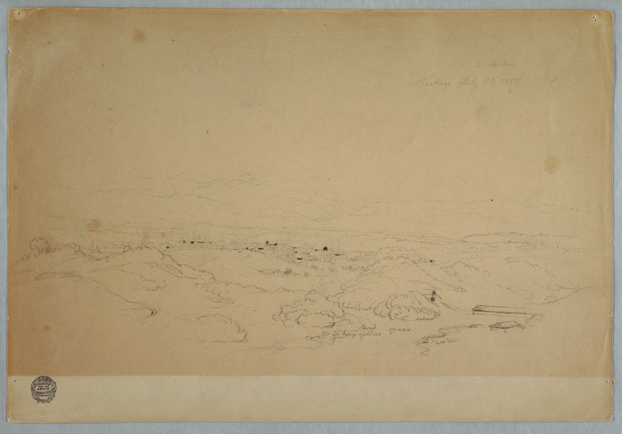 Dibujo, Cartago, Colombia, 23 de julio de 1853 de Frederic Edwin Church
