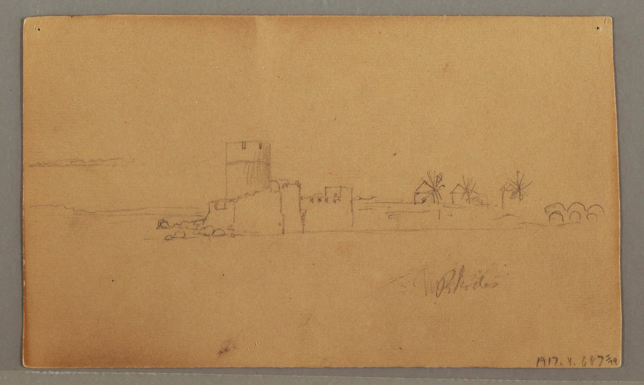 Dibujo, Castillo junto al puerto, 29 de mayo de 1868 de Frederic Edwin Church