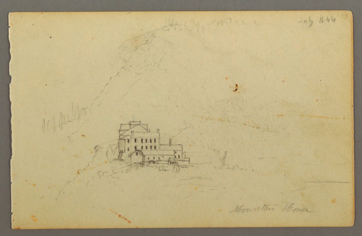 Dibujo, Catskill Mountain House, 1844 de Frederic Edwin Church