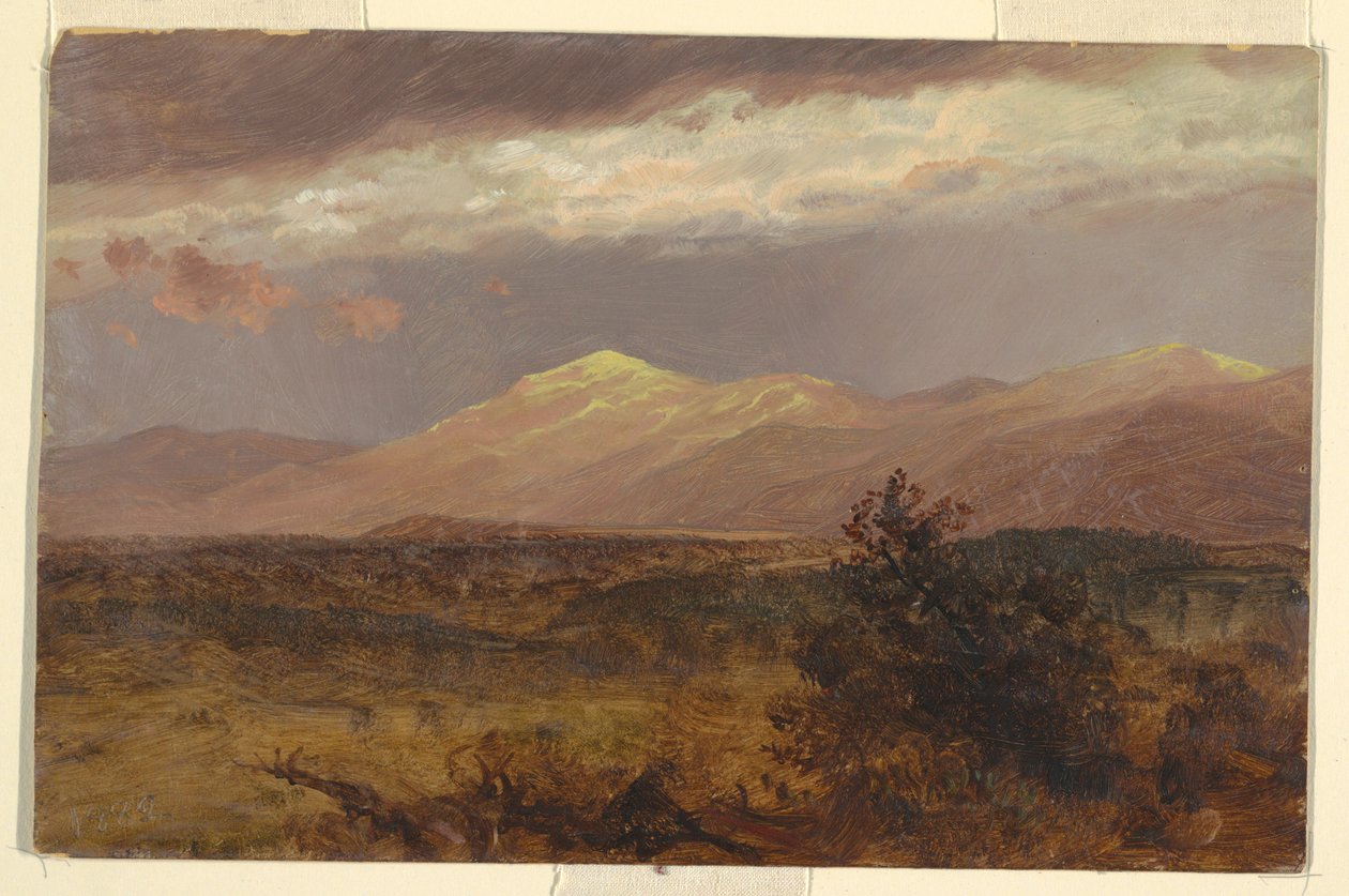 Dibujo, Catskills al atardecer, 1882 de Frederic Edwin Church