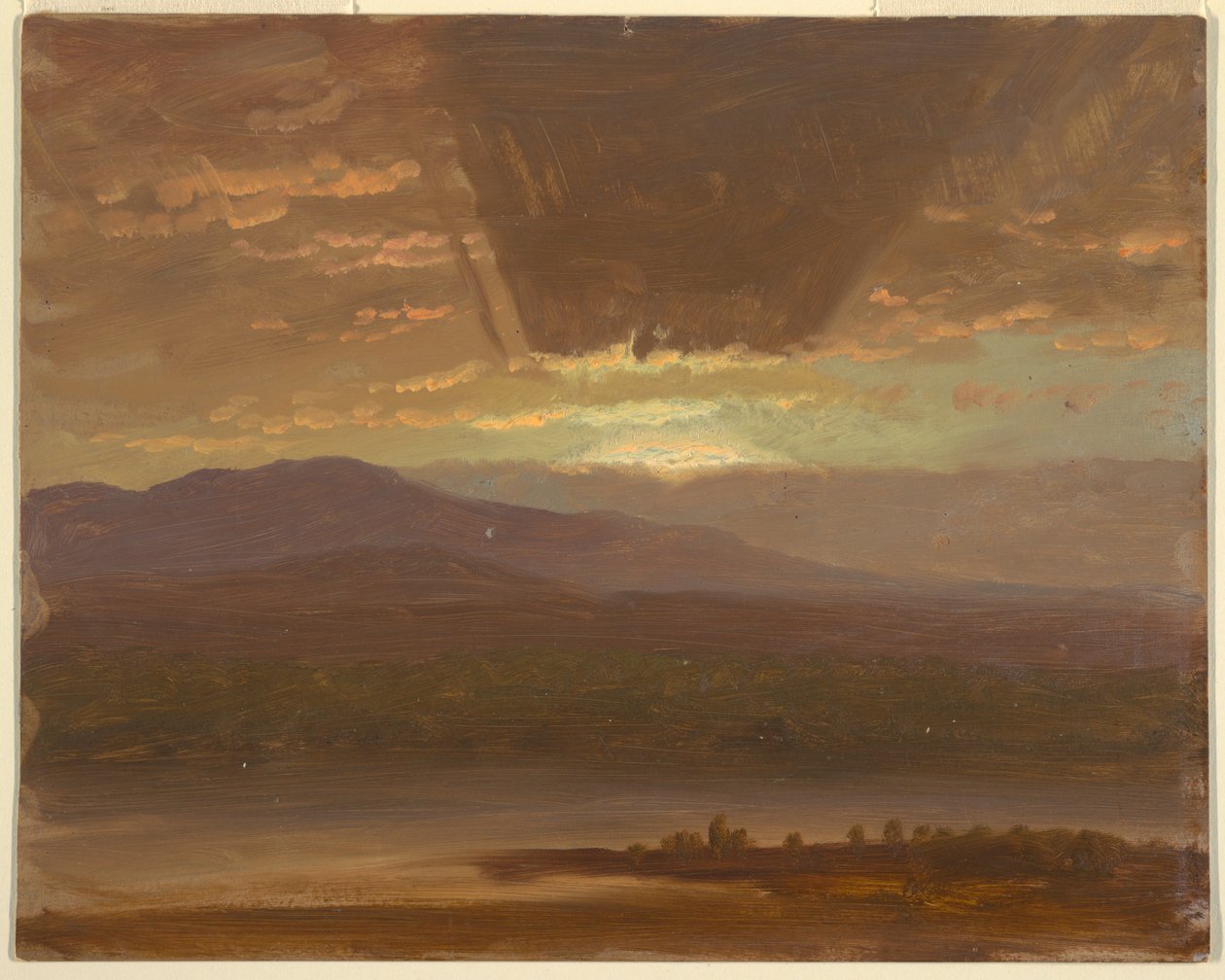 Dibujo, Catskills desde Hudson, Nueva York, 1870 de Frederic Edwin Church