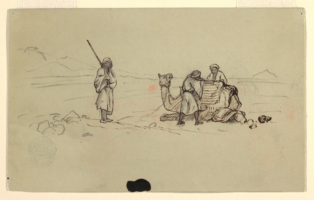 Dibujo, Charing a Dromedary, febrero de 1868 de Frederic Edwin Church