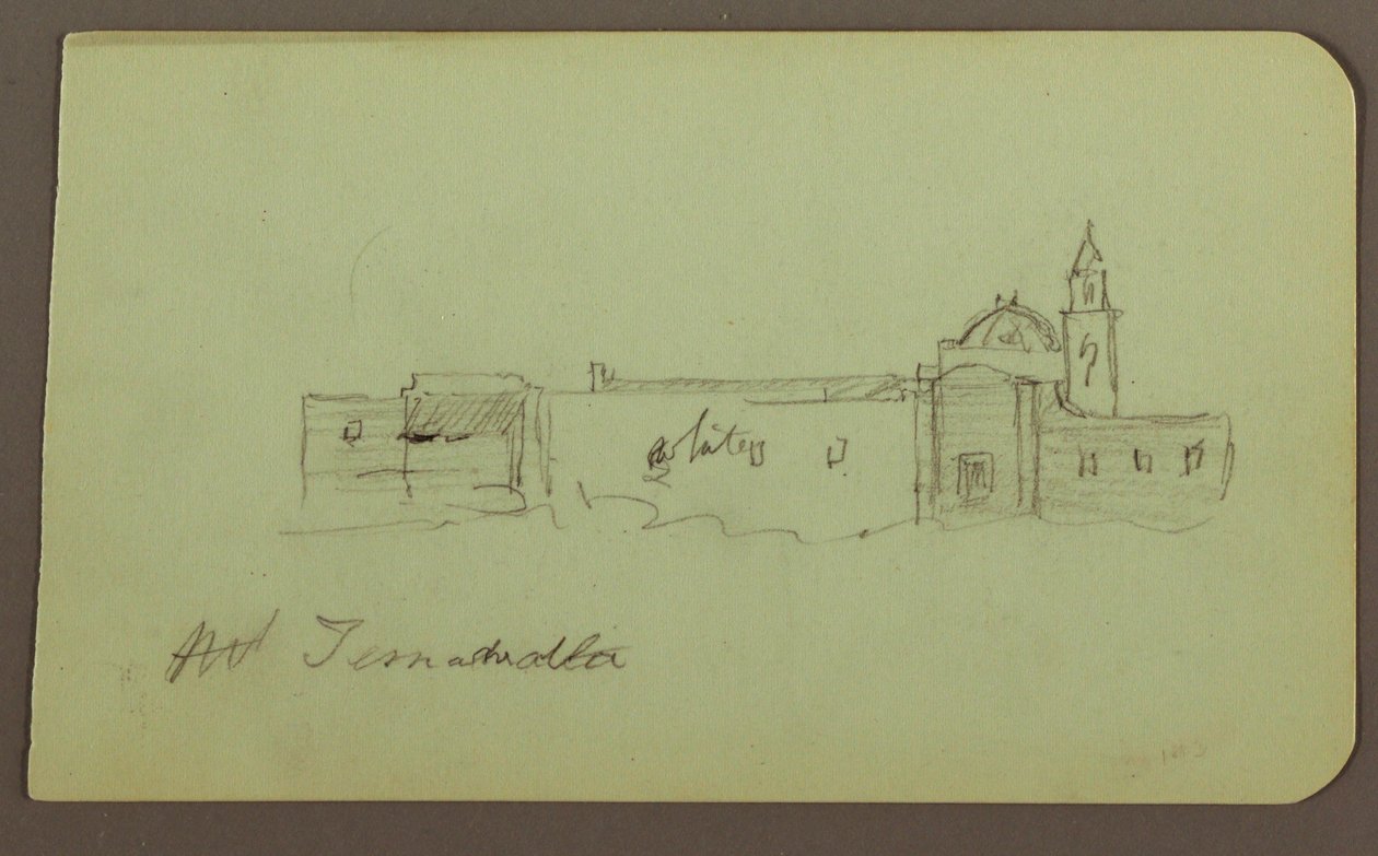 Dibujo, Iglesia; Verso: Paisaje montañoso, "Taluca", 1883 de Frederic Edwin Church
