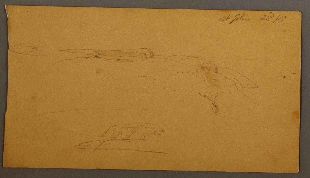 Dibujo, Acantilados, 1859 de Frederic Edwin Church