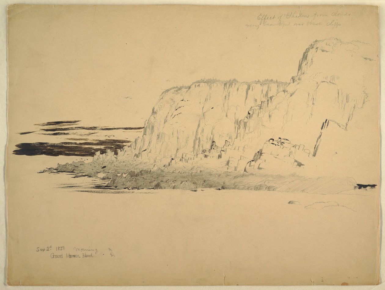 Dibujo, Acantilados, septiembre de 1851 de Frederic Edwin Church