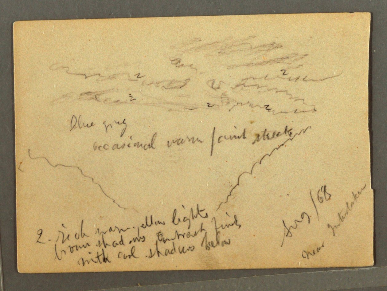 Dibujo, Jungfrau cubierto de nubes, Interlaken, Suiza, agosto de 1868 de Frederic Edwin Church