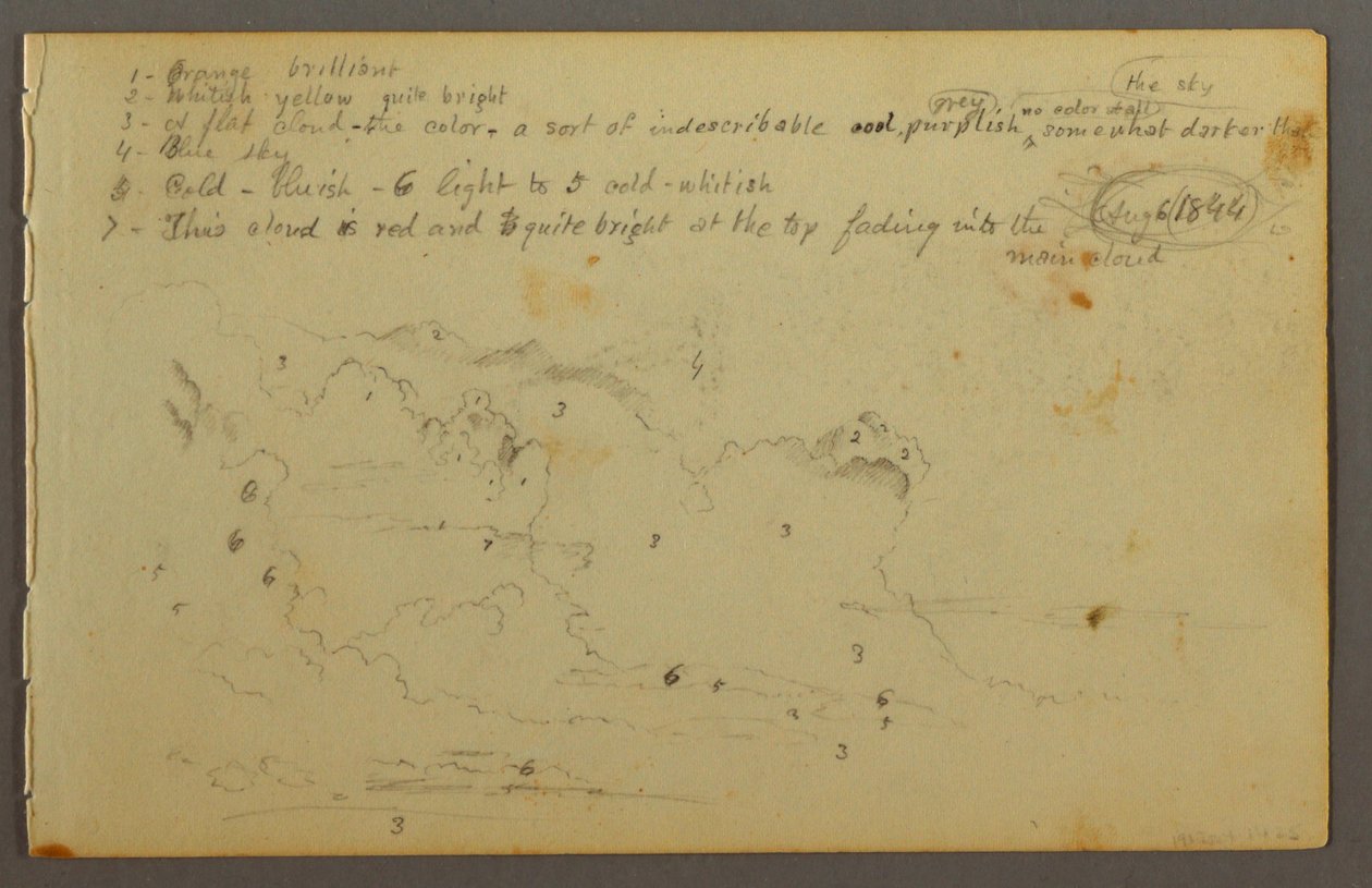 Dibujo, Estudio de nubes, 1844 de Frederic Edwin Church