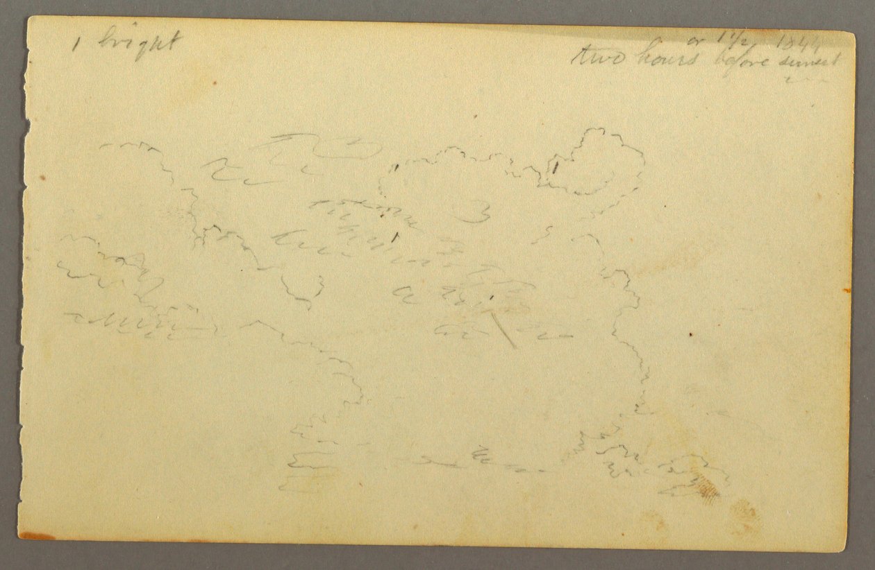 Dibujo, Estudio de nubes, 1844 de Frederic Edwin Church