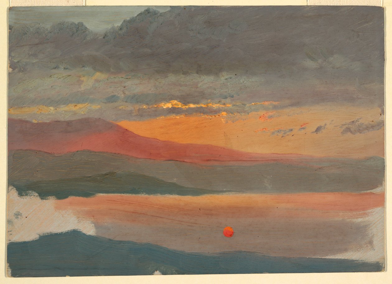 Dibujo, Estudios de nubes al atardecer, 1860-70 de Frederic Edwin Church