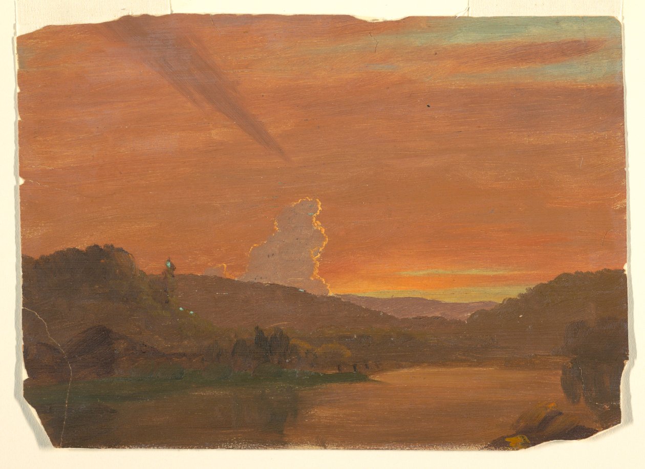 Dibujo, Estudio de nubes al atardecer, 1850-60 de Frederic Edwin Church