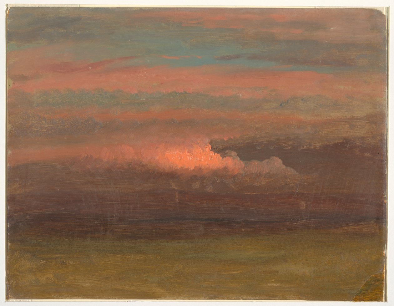 Dibujo, Estudio de nubes al atardecer, 1860-70 de Frederic Edwin Church