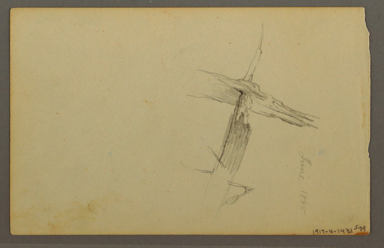 Dibujo, Estudio de nubes, ladera, 1844 de Frederic Edwin Church