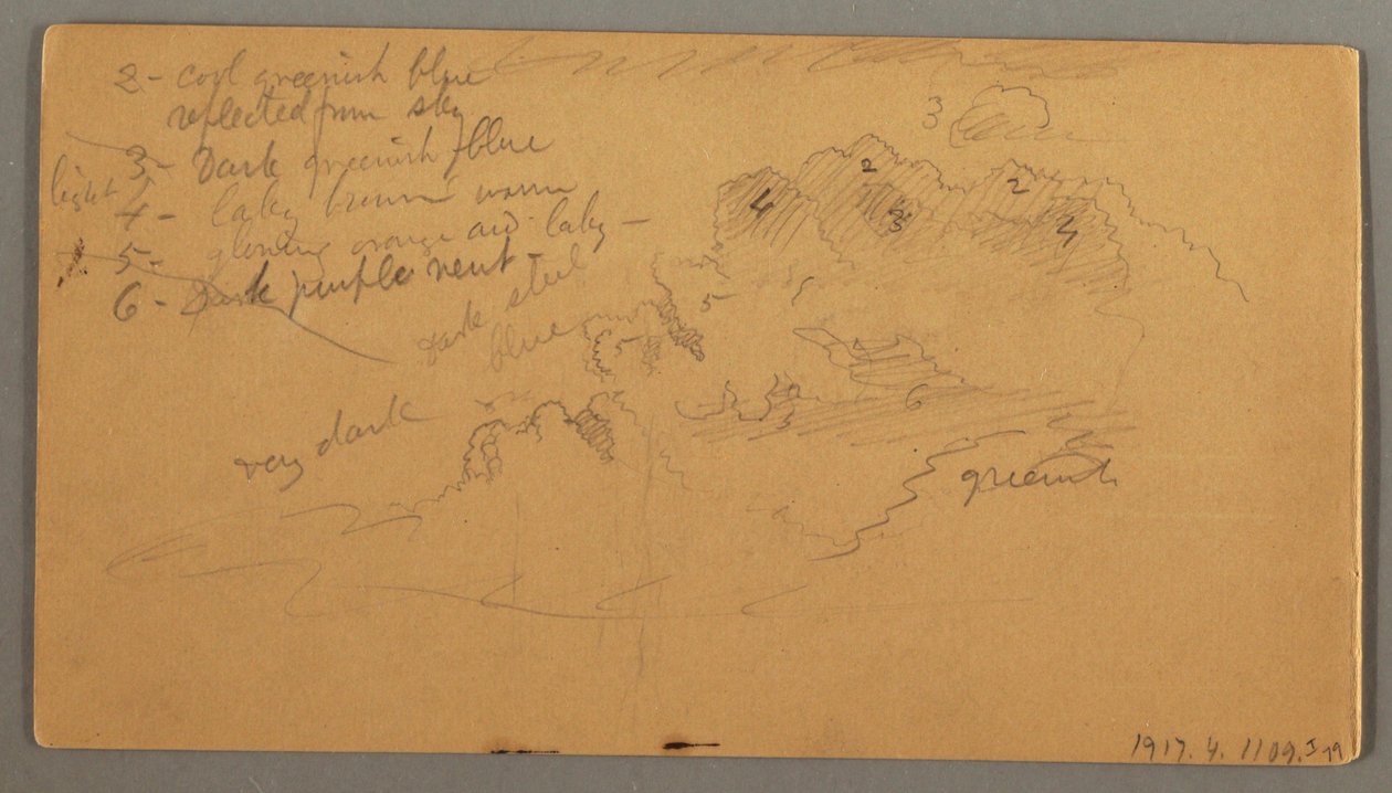 Dibujo, Estudio de nubes, posiblemente 1874 de Frederic Edwin Church